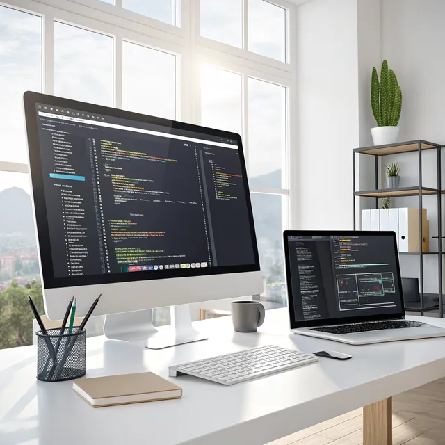 Web development and coding interface visual