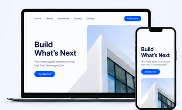 Business website preview on laptop and mobile