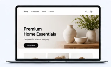 eCommerce website preview on a laptop