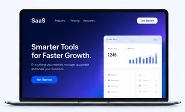 Landing page preview on a laptop